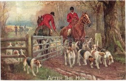 ** T2 'After The Hunt' Hunters On Horseback With Dogs, Raphael Tuck & Sons 'Oilette' Postcard No. 3194, Artist Signed - Non Classificati