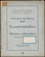 Német Birodalom 1918. 'Adolph E. Cahn: Versteigerungs-Katalog No. 38 - Kunstmedallien - Münzen Und Medaillen' Német Nyel - Non Classificati