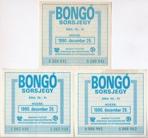 1990. 'Bongó' Sorsjegy 10Ft értékben (3x) T:II-III - Non Classés