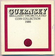 Guernsey 1986. 1p - 1P (7xklf) Forgalmi Szett Karton Dísztokban T:1 
Guernsey 1986. 1 Penny - 1 Pound (7xdiff) Coin Set  - Non Classés