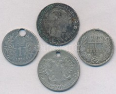 4db-os Vegyes Magyar és Külföldi Rossz Tartású, Sérült Ezüstpénz Tétel T:2-,3 Ly. 
4pcs Of Various Silver Coins In Bad C - Non Classificati