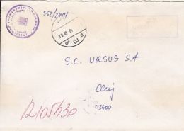 71402- PREPAID INK STAMP ON REGISTERED COVER, 2001, ROMANIA - Brieven En Documenten