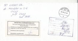 6476FM-  PRIORITY MAIL COVER, COMPANY HEADER, 2001, ROMANIA - Covers & Documents