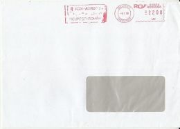 6481FM- AMOUNT 2200, BUCHAREST, COMPANY, RED MACHINE STAMPS ON COVER, 2000, ROMANIA - Brieven En Documenten