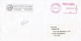 6484FM- AMOUNT 4700, CLUJ NAPOCA, RED MACHINE STAMPS ON COVER, COMPANY HEADER, 2001, ROMANIA - Covers & Documents