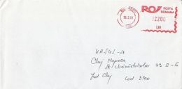 6485FM- AMOUNT 2200, BUCHAREST, RED MACHINE STAMPS ON COVER, 2001, ROMANIA - Covers & Documents