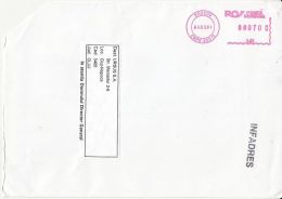 6491FM- AMOUNT 700, BRASOV, RED MACHINE STAMPS ON COVER, 2001, ROMANIA - Cartas & Documentos