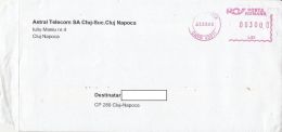 6504FM- AMOUNT 3000, CLUJ NAPOCA, RED MACHINE STAMPS ON COVER, COMPANY HEADER, 2003, ROMANIA - Lettres & Documents
