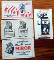 4 Buvards Anciens Différents - MIROR PRODUITS LION NOIR -illustr. E.COURCHINOUX -impr. MONT LOUIS CLERMONT FD & PHOTOLIT - Wash & Clean