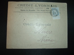 LETTRE TP 25 Perforé CL OBL.9 NOVE 1898 BRUXELLES + CREDIT LYONNAIS - 1863-09