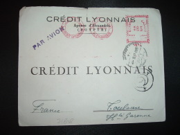 LETTRE EMA 52 MILLS Du 6 VIII 55 ALEXANDRIE CREDIT LYONNAIS + Par Avion Pour La FRANCE - Cartas & Documentos