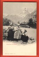 DA05-18 Zermatt, Paysannes Au Bord De La Viège, Bauerinnen.  Pionier, Nicht Gelaufen - Viège