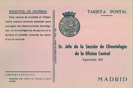 TARJETA ENTERO POSTAL SIN CIRCULAR , FRANQUICIA , SERVICIO METEOROLÓGICO NACIONAL , CLIMATOLOGIA - 1850-1931