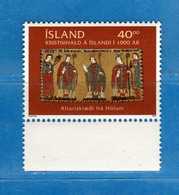 (Riz) ISLANDA ** - 2000 - Millenario Del Christianesimo In Islanda. Congiunta Con La Città Del Vaticano.   MNH - Unused Stamps