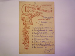 11è  Régiment D'Infanterie  :  PROGRAMME Du 7 Décembre 1918    - 1914-18