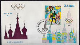 Cy0001 ZAIRE 1980, CB BL41 Moscow Olympic Games, Jeux Olympiques Moscou,  FDC - Oblitérés