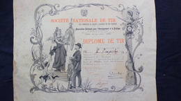 24- CHAMPAGNAC DE BELAIR- RARE DIPLOME DE TIR  -L. LAJARTHE-DORDOGNE-1908- SAINT AULAIRE - CHASSE- - Diploma's En Schoolrapporten