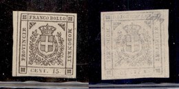 0014 ANTICHI STATI - MODENA - 1859 - 15 Cent (13) Bordo Foglio - Gomma Integra - Molto Bello - Colla (7.500) - Altri & Non Classificati