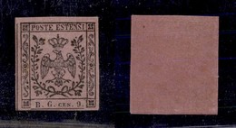 0015 ANTICHI STATI - MODENA - 1853 - 9 Cent (2-Segnatasse) - Leggerissima Piccola Traccia Di Linguella - Perfetto In Bas - Sonstige & Ohne Zuordnung