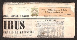 0023 ANTICHI STATI - NAPOLI - 1/2 Tornese (17) Isolato Su Giornale Omnibus Del 11.9.62 Da Napoli Per Paternò - Ben Margi - Autres & Non Classés