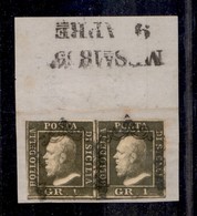 0097 ANTICHI STATI - SICILIA - 1859 - 1 Grano (5a) - Coppia Orizzontale - Buoni Margini - Diena (1.000+) - Autres & Non Classés