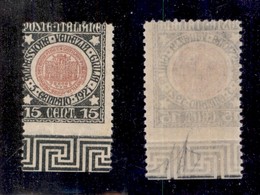 0174 REGNO - 1921 - Venezia Giulia - 15 Cent (113d) Non Dentellato In Basso - Gomma Integra - Diena (570) - Andere & Zonder Classificatie