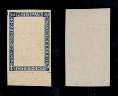 0195 REGNO - 1928 - Prova Della Cornice - 20 Cent Filiberto (226) - Prova Di Macchina - Non Dentellata - Sonstige & Ohne Zuordnung