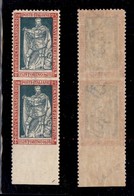 0196 REGNO - 1928 - 25 Cent Filiberto (227o) - Coppia Verticale Non Dentellata Al Centro E In Basso - Gomma Integra - Mo - Autres & Non Classés