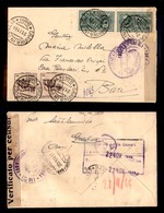 0206 REGNO - Coppia Del 50 Cent Lupa (515) + Due 1,25 Lire Espresso (15) - Busta Da Gravina A Bari Del 21.11.44 - Censur - Andere & Zonder Classificatie