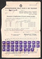 0212 REGNO - Buoni Postali Fruttiferi Duplicazione A Tampone Su 26 Pezzi Del 50 Cent (251) - Intero Modulo Domanda Dalla - Autres & Non Classés