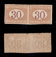 0253 REGNO - 1890 - Non Dentellato - 30 Cent (23g) - Coppia Orizzontale - Traccia Di Linguella - Punti Gialli Nella Gomm - Other & Unclassified