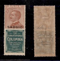 0275 REGNO - 1924 - Pubblicitari - Saggio Del 30 Cent Columbia (9) - Gomma Integra - Andere & Zonder Classificatie