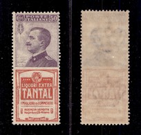 0286 REGNO - 1925 - Pubblicitari - 50 Cent Tantal (18) - Gomma Integra - Ottima Centratura - Molto Bello - Cert. AG - Altri & Non Classificati