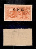 0299 REPUBBLICA SOCIALE ITALIANA - GNR VERONA - 1944 - 2,50 Lire (20-Espressi) Con Punto Grosso Dopo R - Soprastampa In  - Altri & Non Classificati