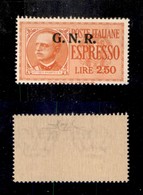 0299 REPUBBLICA SOCIALE ITALIANA - GNR VERONA - 1944 - 2,50 Lire (20-Espressi) Con Punto Grosso Dopo R - Soprastampa In  - Sonstige & Ohne Zuordnung