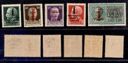 0302 REPUBBLICA SOCIALE ITALIANA - FASCETTI - 1944 - Genova (491/495+21/22 Espressi) - Emissione Completa - Gomma Integr - Altri & Non Classificati