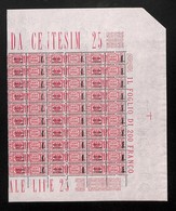 0310 REPUBBLICA SOCIALE ITALIANA - SERVIZI - Pacchi Postali - 25 Cent (38) - Blocco Angolare Di 30 (posiz.71/100) - Gomm - Sonstige & Ohne Zuordnung