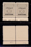 0312 OCCUPAZIONI - ANGLO AMERICANA - AMP SICILIA - 1943 - 30 Cent (3a) Con Doppia Stampa Del Fondo - Coppia Bordo Foglio - Altri & Non Classificati