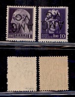 0315 TRIESTE - AMGVG - 1945 - 1 Lira (8d) + 10 Lire (11d) - Soprastampe Capovolte - Gomma Integra (260) - Autres & Non Classés
