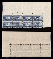 0327 TRIESTE - ZONA A  - 1954 - 1000 Lire Cavallino (26/I-Pacchi Postali) - Quartina Angolare - Gomma Integra - Molto Be - Other & Unclassified