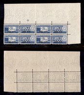 0327 TRIESTE - ZONA A  - 1954 - 1000 Lire Cavallino (26/I-Pacchi Postali) - Quartina Angolare - Gomma Integra - Molto Be - Andere & Zonder Classificatie