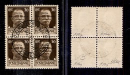 0339 EMISSIONI LOCALI - BASE ATLANTICA - 1943 - 30 Cent (10) In Quartina - L Diversa (10g) Nei Due Pezzi Di Destra - Oli - Sonstige & Ohne Zuordnung