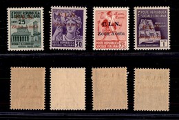 0357 EMISSIONI LOCALI - AOSTA - 1944 - Soprastampati (1/4) - Serie Completa - Gomma Integra (250) - Andere & Zonder Classificatie