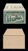 0360 EMISSIONI LOCALI - AOSTA - 1944 - 1,25 Lire + 50 Lire (8-Espresso) Bordo Foglio Con Soprastampa In Albino Sul Bordo - Other & Unclassified