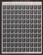 0368 EMISSIONI LOCALI - MANTOVA - 1945 - 15 Cent + 1,85 Lire (2) - Intero Foglio Di 100 Con Soprastampe Oblique (non Cat - Sonstige & Ohne Zuordnung