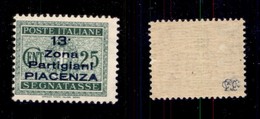 0378 EMISSIONI CLN - PIACENZA - 1945 - 25 Cent Segnatasse (Errani 22A) Soprastampa In Azzurro - Gomma Integra - Cert. AG - Altri & Non Classificati