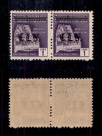 0396 EMISSIONI CLN - TORINO - 1945 - Soprastampa Nera - 1 Lira (Errani 11A+11Af) - Sbarra Spezzata In Coppia Col Normale - Altri & Non Classificati