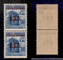 0397 EMISSIONI CLN - TORINO - 1945 - 1,25 Lire (Errani 12f+12) Sbarra Spezzata + Normale In Coppia (pos.15/25) - Sottile - Andere & Zonder Classificatie