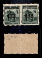 0398 EMISSIONI CLN - TORINO - 1945 - 3 Lire (Errani 13+13f) - Sbarra Spezzata + Normale In Coppia (pos.14/15) - Gomma In - Altri & Non Classificati