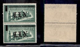 0400 EMISSIONI CLN - TORINO - 1945 - 1,25 Lire Espresso (Errani 17g+17) - N Unita Al Punto + Normale In Coppia (pos.8/13 - Altri & Non Classificati